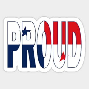 Panama Flag in The Word Proud - Panamanian - Soca Mode Sticker